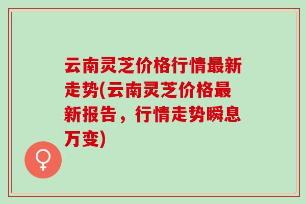 云南灵芝价格行情最新走势(云南灵芝价格最新报告，行情走势瞬息万变)
