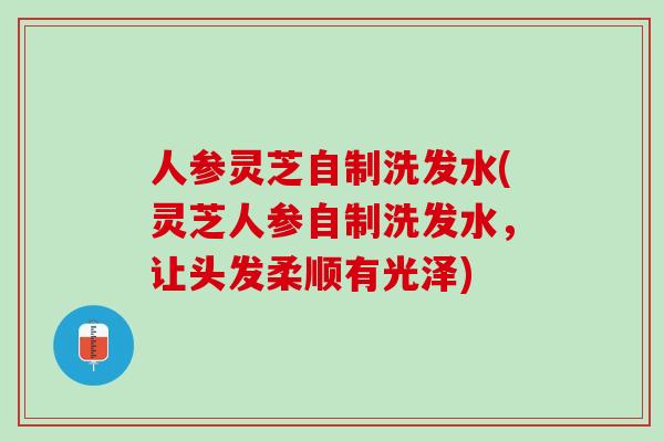 人参灵芝自制洗发水(灵芝人参自制洗发水，让头发柔顺有光泽)