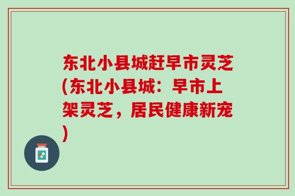 东北小县城赶早市灵芝(东北小县城：早市上架灵芝，居民健康新宠)