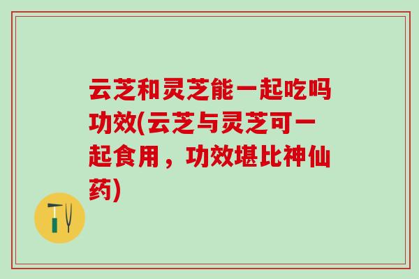 云芝和灵芝能一起吃吗功效(云芝与灵芝可一起食用，功效堪比神仙药)