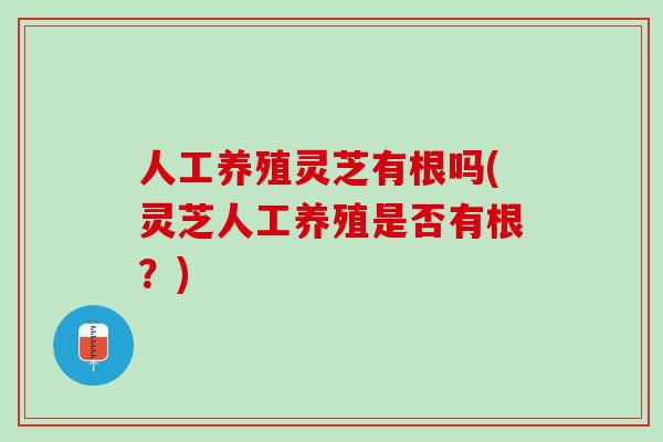 人工养殖灵芝有根吗(灵芝人工养殖是否有根？)