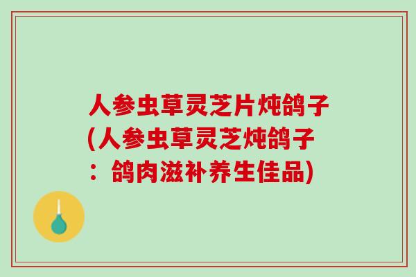 人参虫草灵芝片炖鸽子(人参虫草灵芝炖鸽子：鸽肉滋补养生佳品)