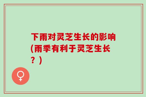 下雨对灵芝生长的影响(雨季有利于灵芝生长？)