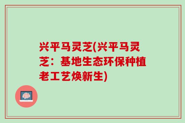 兴平马灵芝(兴平马灵芝：基地生态环保种植老工艺焕新生)