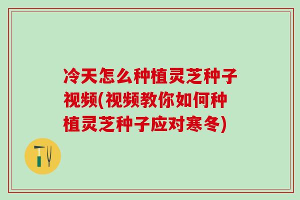 冷天怎么种植灵芝种子视频(视频教你如何种植灵芝种子应对寒冬)