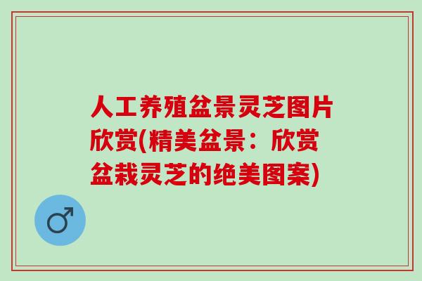 人工养殖盆景灵芝图片欣赏(精美盆景：欣赏盆栽灵芝的绝美图案)