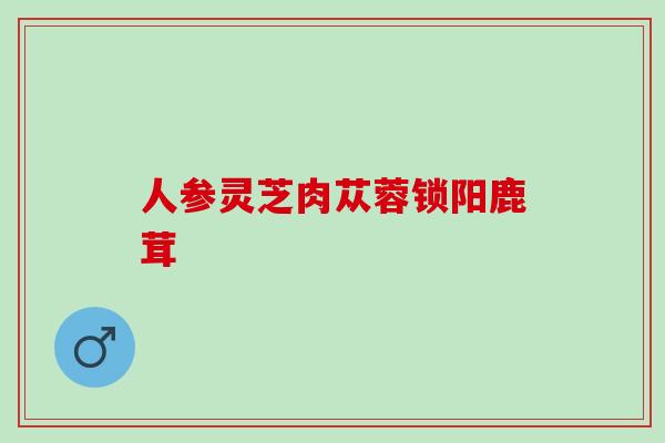 人参灵芝肉苁蓉锁阳鹿茸