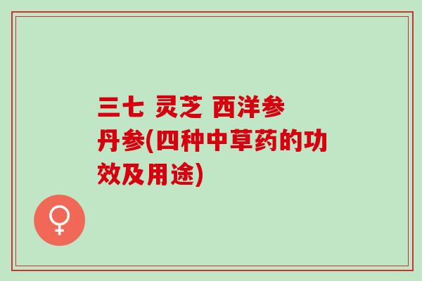 三七 灵芝 西洋参 丹参(四种中草药的功效及用途)
