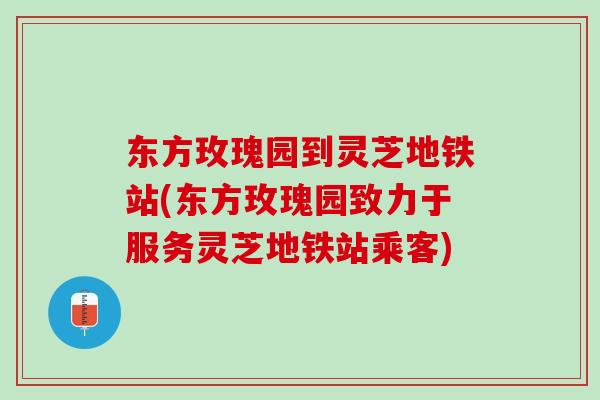 东方玫瑰园到灵芝地铁站(东方玫瑰园致力于服务灵芝地铁站乘客)
