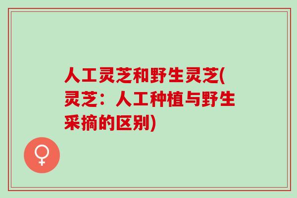 人工灵芝和野生灵芝(灵芝：人工种植与野生采摘的区别)