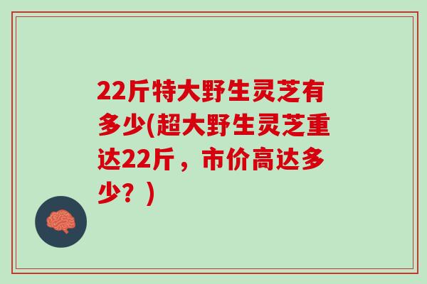 22斤特大野生灵芝有多少(超大野生灵芝重达22斤，市价高达多少？)