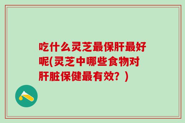 吃什么灵芝最保肝最好呢(灵芝中哪些食物对肝脏保健最有效？)