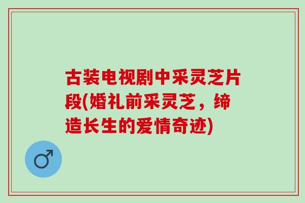 古装电视剧中采灵芝片段(婚礼前采灵芝，缔造长生的爱情奇迹)