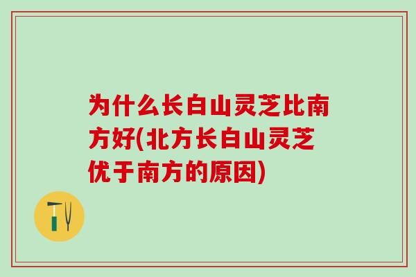 为什么长白山灵芝比南方好(北方长白山灵芝优于南方的原因)