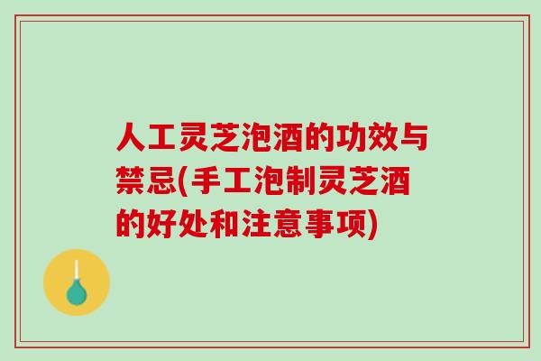 人工灵芝泡酒的功效与禁忌(手工泡制灵芝酒的好处和注意事项)