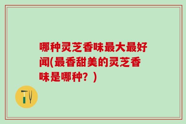 哪种灵芝香味最大最好闻(最香甜美的灵芝香味是哪种？)