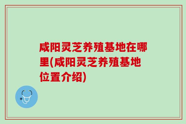 咸阳灵芝养殖基地在哪里(咸阳灵芝养殖基地位置介绍)