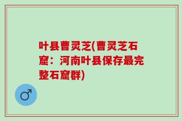 叶县曹灵芝(曹灵芝石窟：河南叶县保存最完整石窟群)
