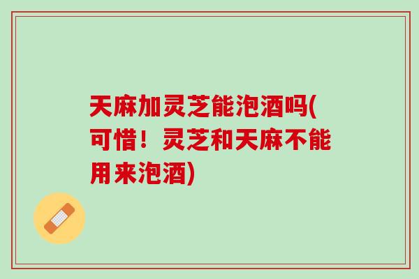 天麻加灵芝能泡酒吗(可惜！灵芝和天麻不能用来泡酒)