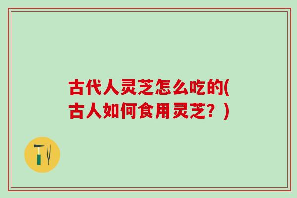 古代人灵芝怎么吃的(古人如何食用灵芝？)