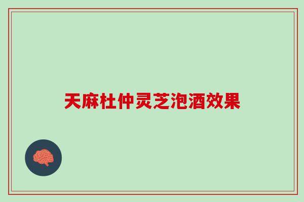 天麻杜仲灵芝泡酒效果