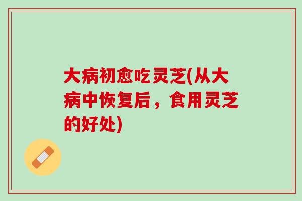 大病初愈吃灵芝(从大病中恢复后，食用灵芝的好处)