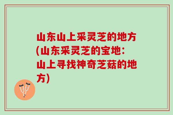 山东山上采灵芝的地方(山东采灵芝的宝地：山上寻找神奇芝菇的地方)