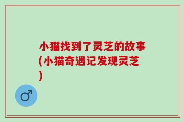 小猫找到了灵芝的故事(小猫奇遇记发现灵芝)