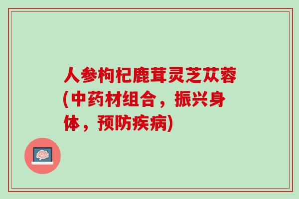 人参枸杞鹿茸灵芝苁蓉(中药材组合，振兴身体，预防疾病)