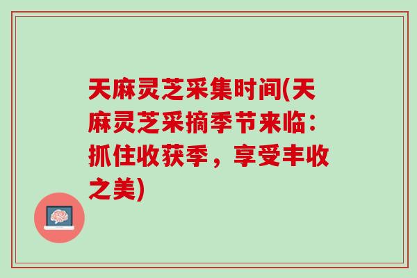 天麻灵芝采集时间(天麻灵芝采摘季节来临：抓住收获季，享受丰收之美)