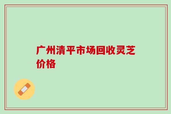广州清平市场回收灵芝价格