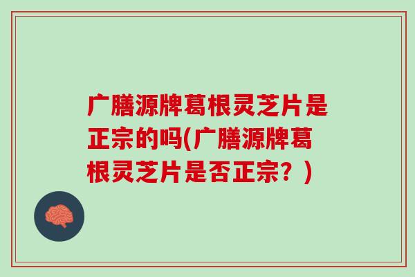 广膳源牌葛根灵芝片是正宗的吗(广膳源牌葛根灵芝片是否正宗?) 广膳源牌葛根灵芝片是正宗的吗(广膳源牌葛根灵芝片是否正宗?)