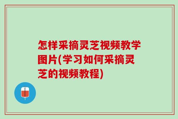 怎样采摘灵芝视频教学图片(学习如何采摘灵芝的视频教程)