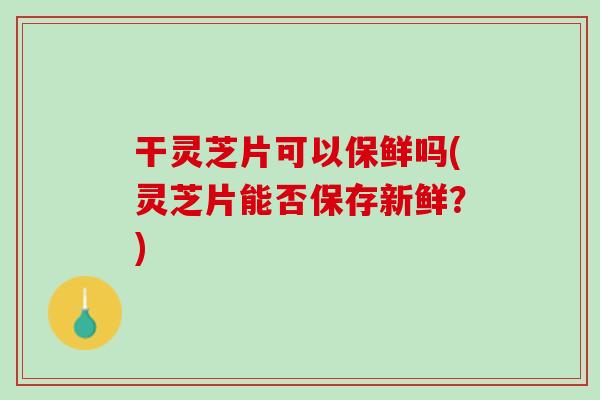 干灵芝片可以保鲜吗(灵芝片能否保存新鲜？)