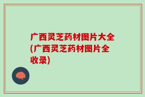 广西灵芝药材图片大全(广西灵芝药材图片全收录)