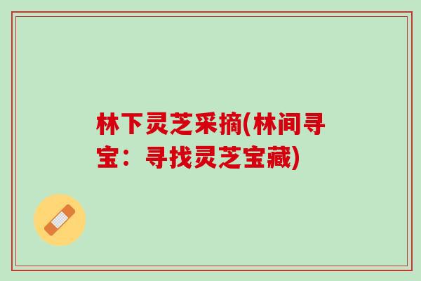 林下灵芝采摘(林间寻宝：寻找灵芝宝藏)