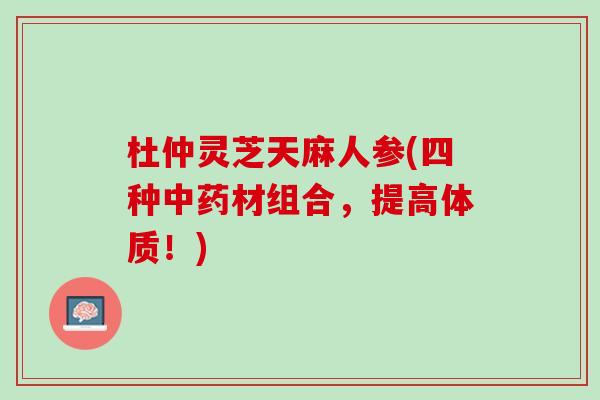 杜仲灵芝天麻人参(四种材组合,提高体质!) 杜仲灵芝天麻人参(四种材组合,提高体质!)