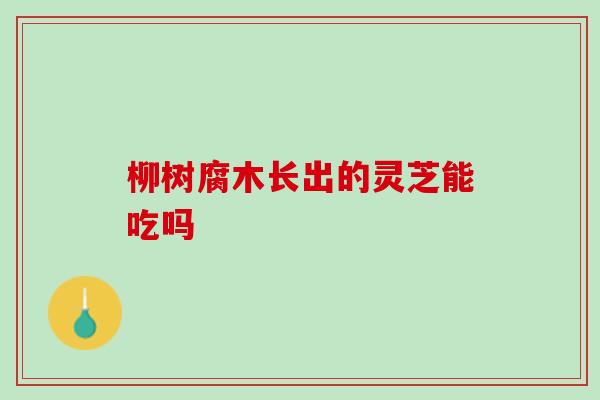 柳树腐木长出的灵芝能吃吗 柳树腐木长出的灵芝能吃吗