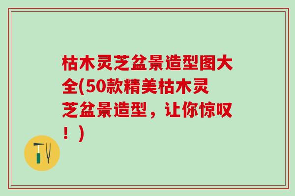 枯木灵芝盆景造型图大全(50款精美枯木灵芝盆景造型，让你惊叹！)