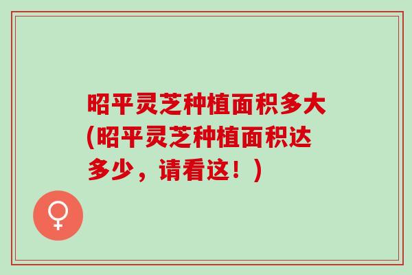 昭平灵芝种植面积多大(昭平灵芝种植面积达多少,请看这!) 昭平灵芝种植面积多大(昭平灵芝种植面积达多少,请看这!)
