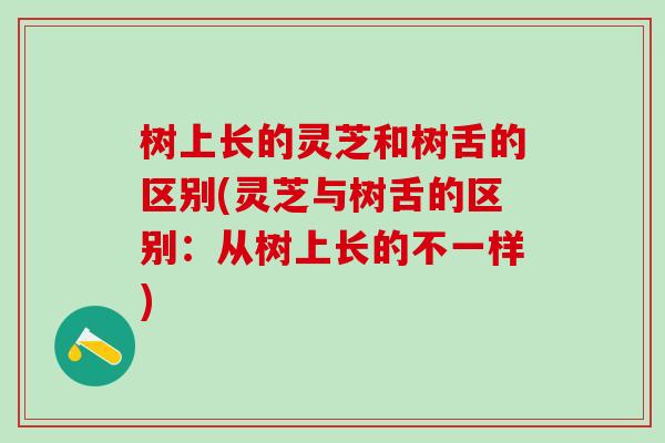 树上长的灵芝和树舌的区别(灵芝与树舌的区别：从树上长的不一样)