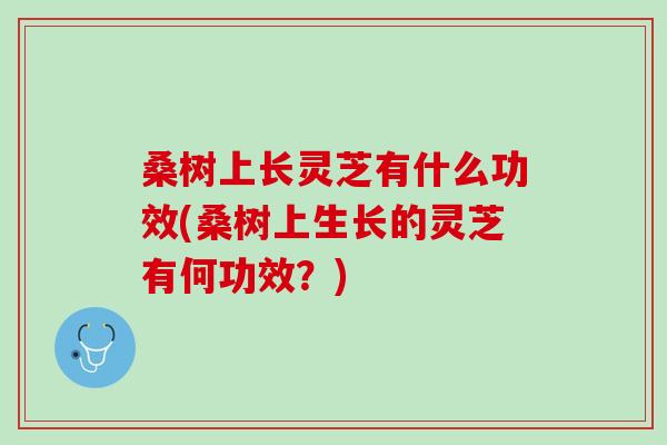 桑树上长灵芝有什么功效(桑树上生长的灵芝有何功效?) 桑树上长灵芝有什么功效(桑树上生长的灵芝有何功效?)