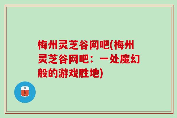 梅州灵芝谷网吧(梅州灵芝谷网吧：一处魔幻般的游戏胜地)