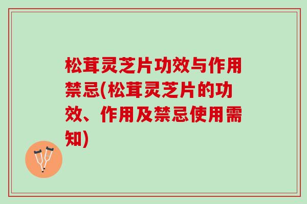 松茸灵芝片功效与作用禁忌(松茸灵芝片的功效、作用及禁忌使用需知)