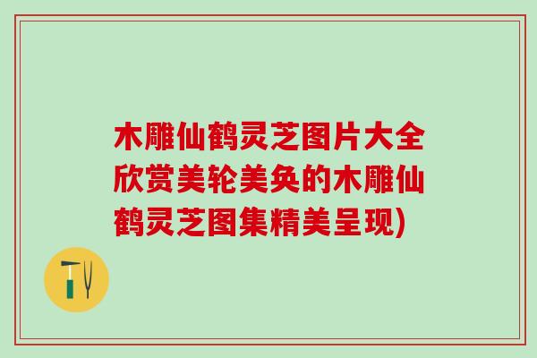 木雕仙鹤灵芝图片大全欣赏美轮美奂的木雕仙鹤灵芝图集精美呈现)