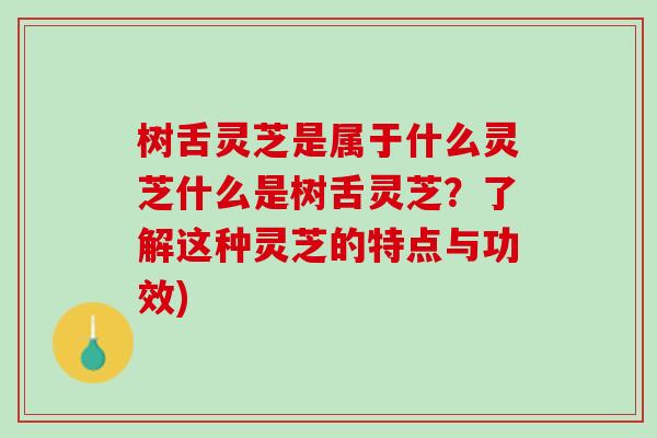 树舌灵芝是属于什么灵芝什么是树舌灵芝？了解这种灵芝的特点与功效)
