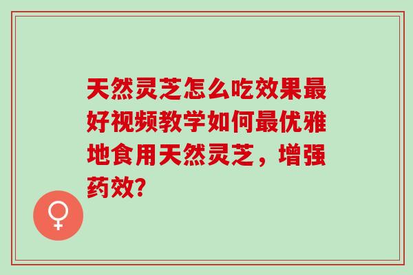 天然灵芝怎么吃效果好视频教学如何优雅地食用天然灵芝，增强？