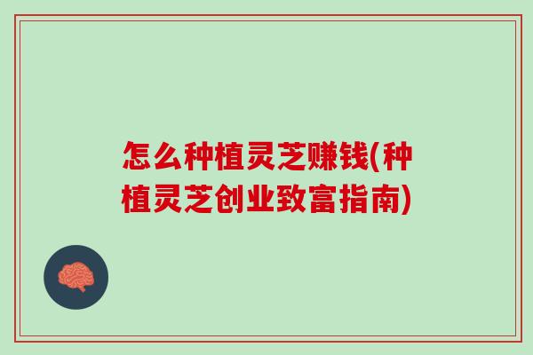 怎么种植灵芝赚钱(种植灵芝创业致富指南)