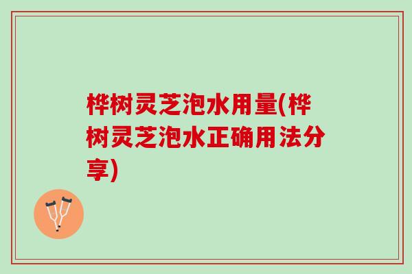 桦树灵芝泡水用量(桦树灵芝泡水正确用法分享)