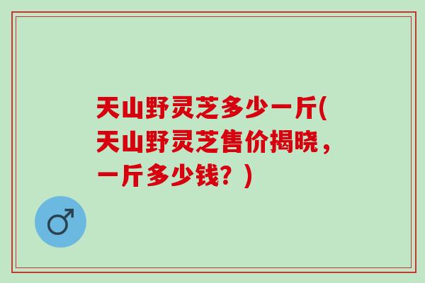 天山野灵芝多少一斤(天山野灵芝售价揭晓，一斤多少钱？)